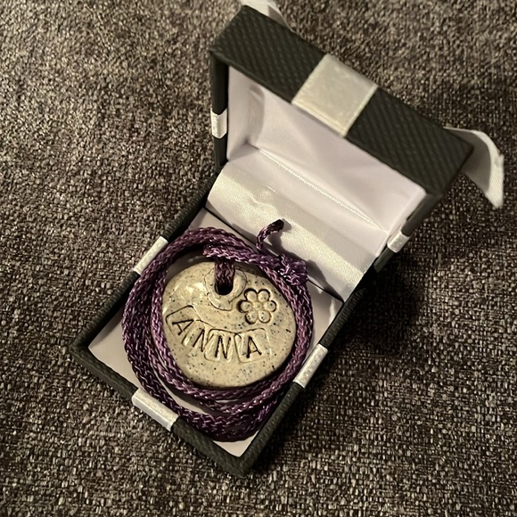 Clay glazed hand made necklace with name ANNA - Picture 8 of 8